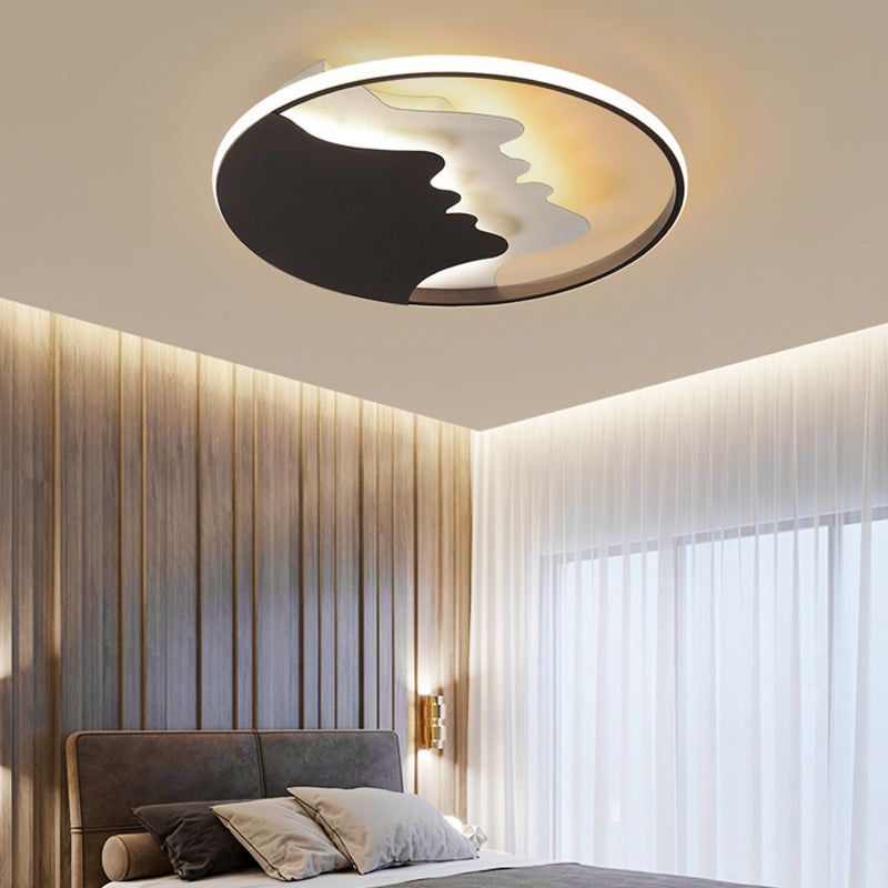 Bedroom Mountain Peak Flush Ceiling Light Acrylic Creative LED Ceiling Lamp in Black Clearhalo 'Ceiling Lights' 'Close To Ceiling Lights' 'Close to ceiling' 'Flush mount' Lighting' 198572