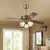 42" Wide 3 Bulbs Semi Flush Light Rustic Bell Shade Frosted Glass Pull Chain Ceiling Fan Lamp with 4 Blades Gold Clearhalo 'Ceiling Fans with Lights' 'Ceiling Fans' Lighting' 1985749