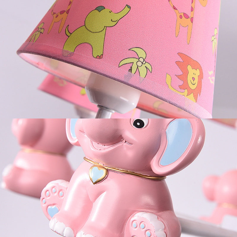 Pink Elephant Hanging Ceiling Lamp Kids 3/5/6/8 Lights Metal Pendant Light Fixture for Bedroom Clearhalo 'Ceiling Lights' 'Chandeliers' Lighting' options 198603