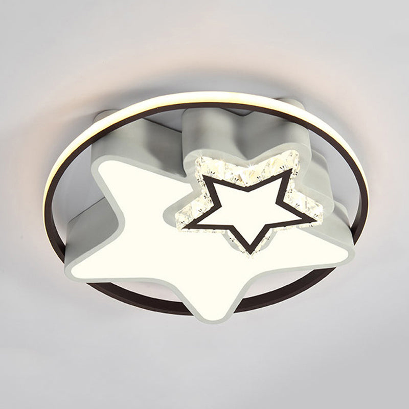 Acrylic Star Flushmount Modern LED White Flush Mount Ceiling Light for Bedroom White A Clearhalo 'Ceiling Lights' 'Close To Ceiling Lights' 'Close to ceiling' 'Flush mount' Lighting' 198618