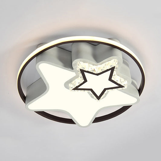 Acrylic Star Flushmount Modern LED White Flush Mount Ceiling Light for Bedroom White A Clearhalo 'Ceiling Lights' 'Close To Ceiling Lights' 'Close to ceiling' 'Flush mount' Lighting' 198618