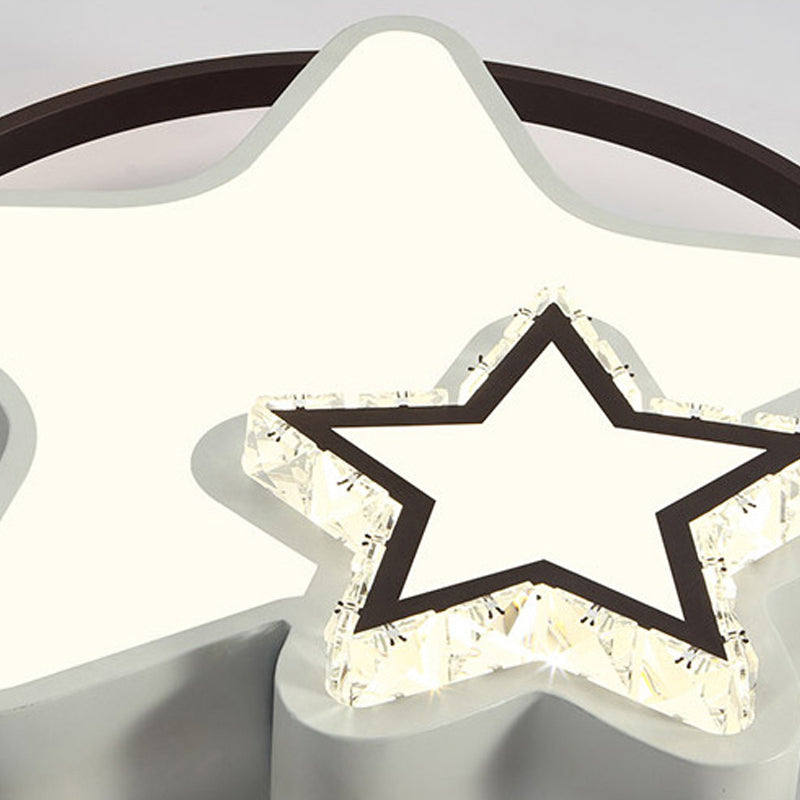 Acrylic Star Flushmount Modern LED White Flush Mount Ceiling Light for Bedroom Clearhalo 'Ceiling Lights' 'Close To Ceiling Lights' 'Close to ceiling' 'Flush mount' Lighting' 198621