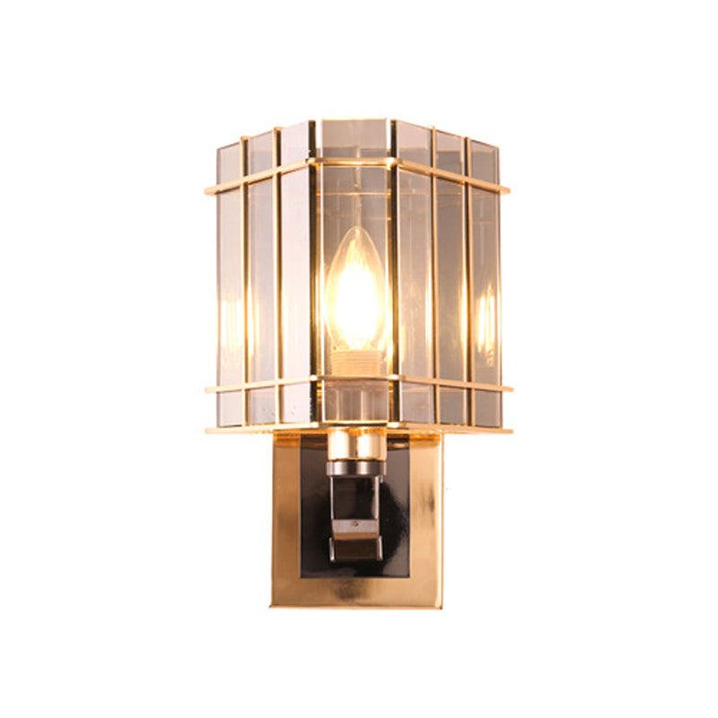 Postmodern 2/3-Tiered/Triangle Sconce Lamp Crystal 1/3-Light Bedside Flush Mount Wall Light in Gold Clearhalo 'Modern wall lights' 'Modern' 'Wall Lamps & Sconces' 'Wall Lights' Lighting' 1986311