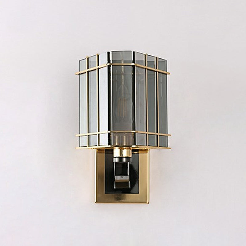 Postmodern 2/3-Tiered/Triangle Sconce Lamp Crystal 1/3-Light Bedside Flush Mount Wall Light in Gold Clearhalo 'Modern wall lights' 'Modern' 'Wall Lamps & Sconces' 'Wall Lights' Lighting' 1986313