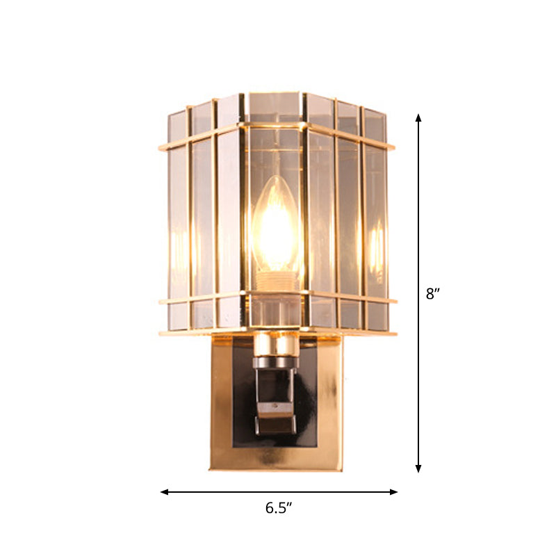 Postmodern 2/3-Tiered/Triangle Sconce Lamp Crystal 1/3-Light Bedside Flush Mount Wall Light in Gold Clearhalo 'Modern wall lights' 'Modern' 'Wall Lamps & Sconces' 'Wall Lights' Lighting' 1986314