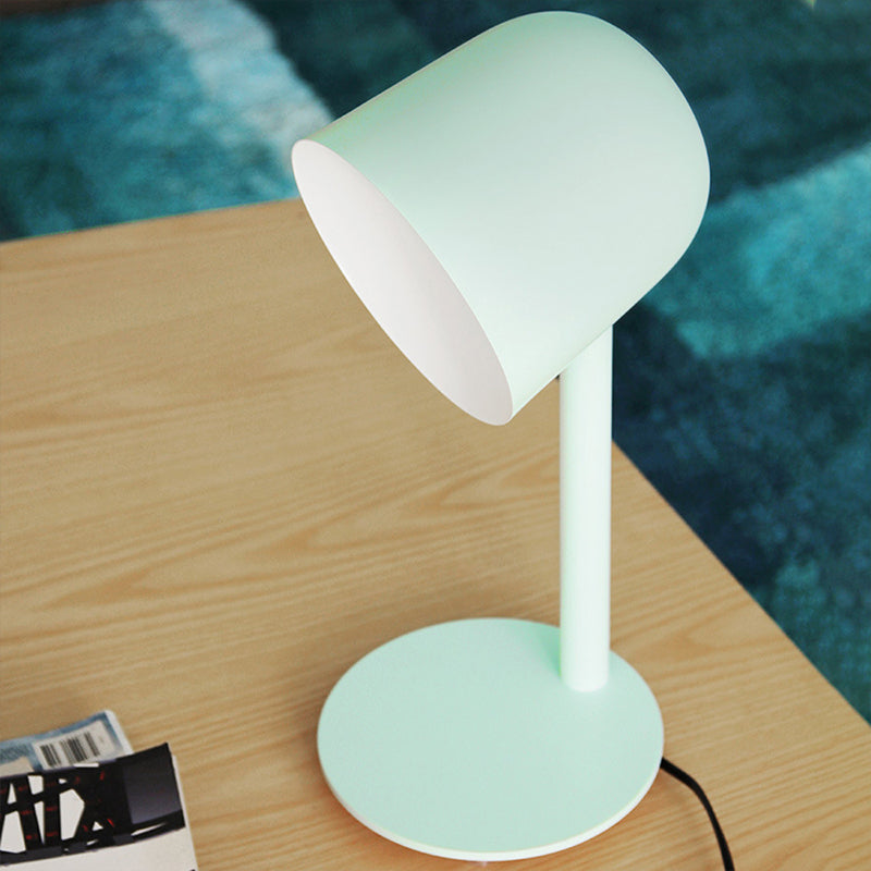 Kindergarten Dormitory Cup Desk Light Metal One Light Macaron Loft Desk Lamp Green Clearhalo 'Lamps' 'Table Lamps' Lighting' 198635