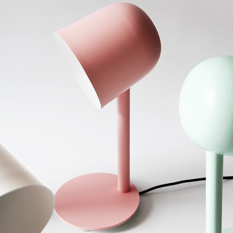 Kindergarten Dormitory Cup Desk Light Metal One Light Macaron Loft Desk Lamp Pink Clearhalo 'Lamps' 'Table Lamps' Lighting' 198645