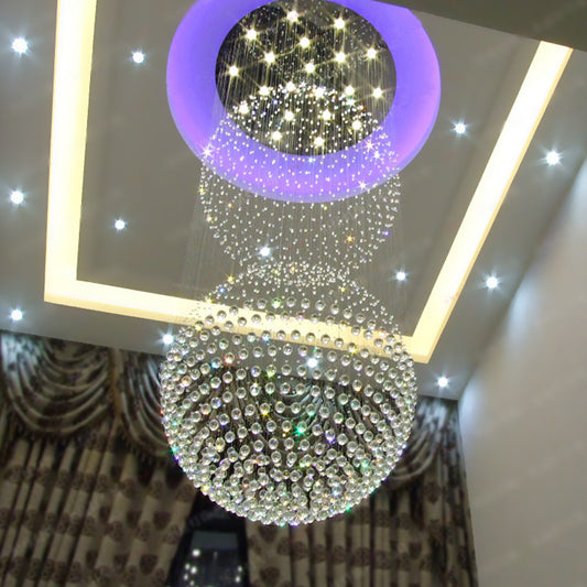 Spherical Hotel Ceiling Lamp Crystal 5 Lights Modern Style Flush-Mount Light in Stainless Steel Clearhalo 'Ceiling Lights' 'Close To Ceiling Lights' 'Close to ceiling' 'Flush mount' Lighting' 1986476