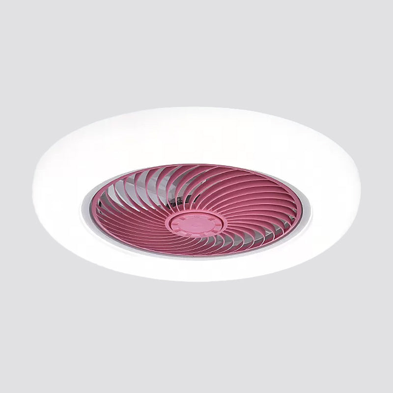 Acrylic Circular Hanging Fan Lamp Modernity 20.5" Wide LED Semi Flush Mount Light, 7 Blades Clearhalo 'Ceiling Fans with Lights' 'Ceiling Fans' 'Modern Ceiling Fans' 'Modern' Lighting' 1986530