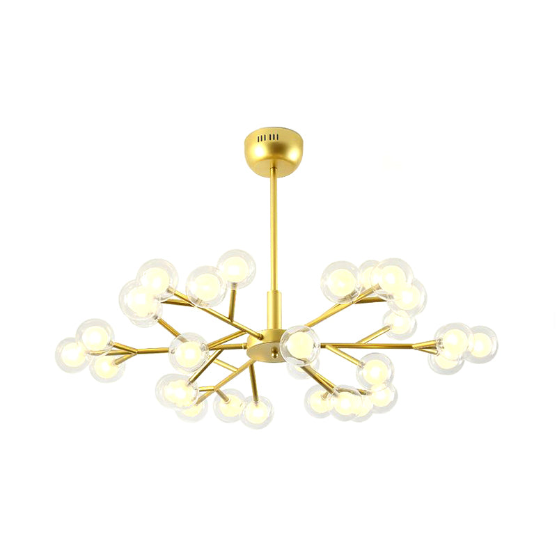 Post Modern Bubble Hanging Light 25/30/45 Lights Metal Ceiling Chandelier in Gold Clearhalo 'Ceiling Lights' 'Chandeliers' 'Modern Chandeliers' 'Modern' Lighting' 198654