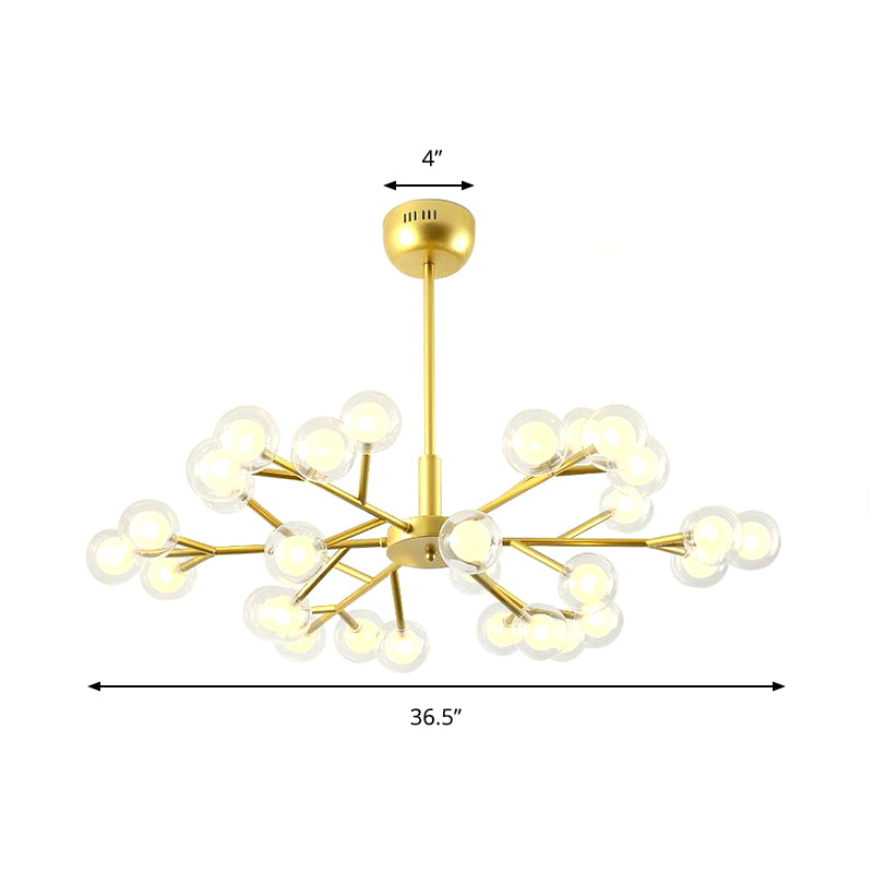 Post Modern Bubble Hanging Light 25/30/45 Lights Metal Ceiling Chandelier in Gold Clearhalo 'Ceiling Lights' 'Chandeliers' 'Modern Chandeliers' 'Modern' Lighting' 198655