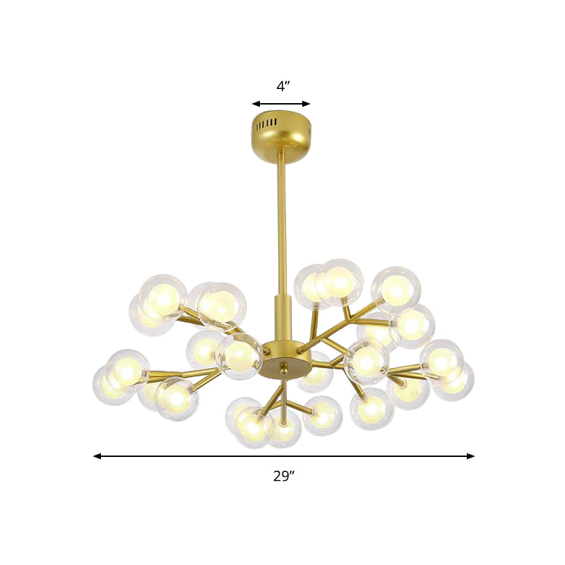 Post Modern Bubble Hanging Light 25/30/45 Lights Metal Ceiling Chandelier in Gold Clearhalo 'Ceiling Lights' 'Chandeliers' 'Modern Chandeliers' 'Modern' Lighting' 198659