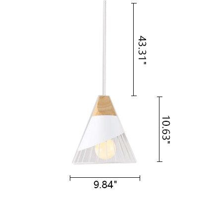 Modernism Cone Pendant Light 1 Light Aluminum and Wood Pendant Ceiling Light in Black/Blue for Dining Table White Clearhalo 'Ceiling Lights' 'Modern Pendants' 'Modern' 'Pendant Lights' 'Pendants' Lighting' 19875