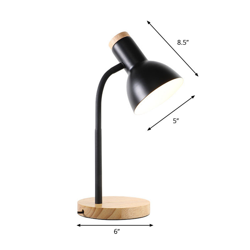 Touch Shape Dormitory Desk Light Metal 1 Head Nordic Reading Light with Plug In Cord Clearhalo 'Lamps' 'Table Lamps' Lighting' 198756