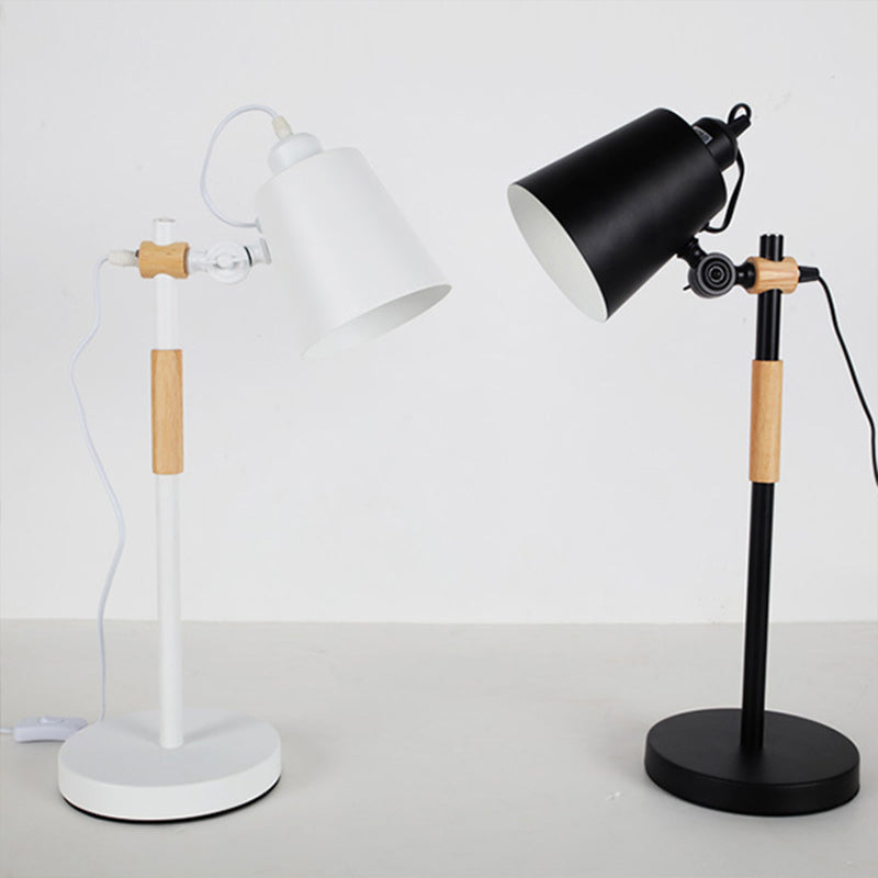 Rotatable Metal Bucket Desk Lamp Study Room 1 Head Macaron Style Reading Light Clearhalo 'Lamps' 'Table Lamps' Lighting' 198771