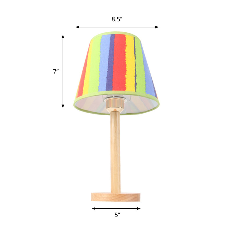 Tapered Shade Study Room Desk Light Wood Single Head Contemporary Table Light Clearhalo 'Lamps' 'Table Lamps' Lighting' 198819