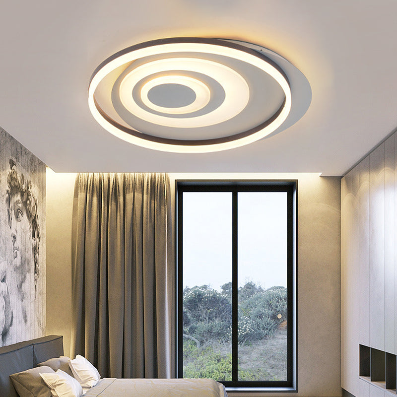 Acrylic Circular Flush Ceiling Light Contemporary LED Ceiling Lamp in White for Kid Bedroom Clearhalo 'Ceiling Lights' 'Close To Ceiling Lights' 'Close to ceiling' 'Flush mount' Lighting' 198839