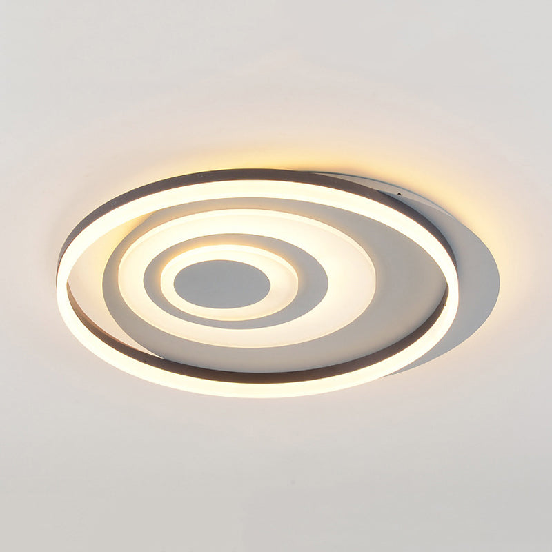 Acrylic Circular Flush Ceiling Light Contemporary LED Ceiling Lamp in White for Kid Bedroom White B Clearhalo 'Ceiling Lights' 'Close To Ceiling Lights' 'Close to ceiling' 'Flush mount' Lighting' 198840