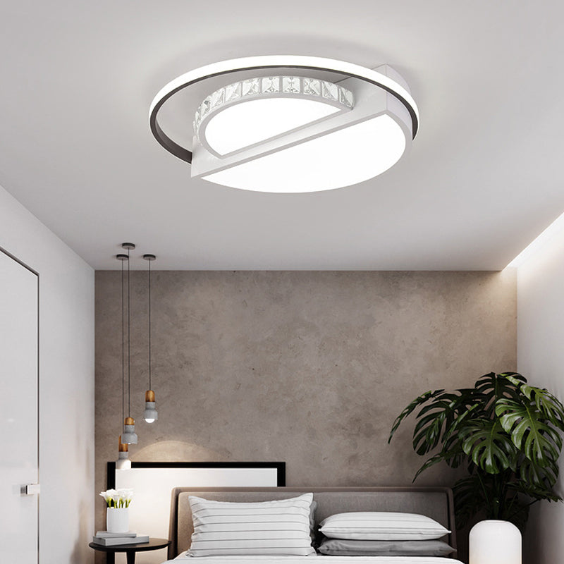 Acrylic Circular Flush Ceiling Light Contemporary LED Ceiling Lamp in White for Kid Bedroom Clearhalo 'Ceiling Lights' 'Close To Ceiling Lights' 'Close to ceiling' 'Flush mount' Lighting' 198844