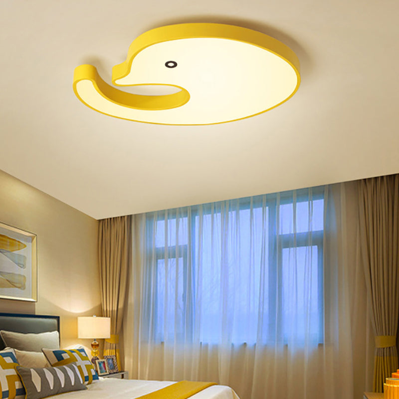 Cartoon Lovely Dolphin Flush Ceiling Light Acrylic Slim Panel LED Ceiling Lamp for Child Bedroom Yellow Warm Clearhalo 'Ceiling Lights' 'Close To Ceiling Lights' 'Close to ceiling' 'Flush mount' Lighting' 198852