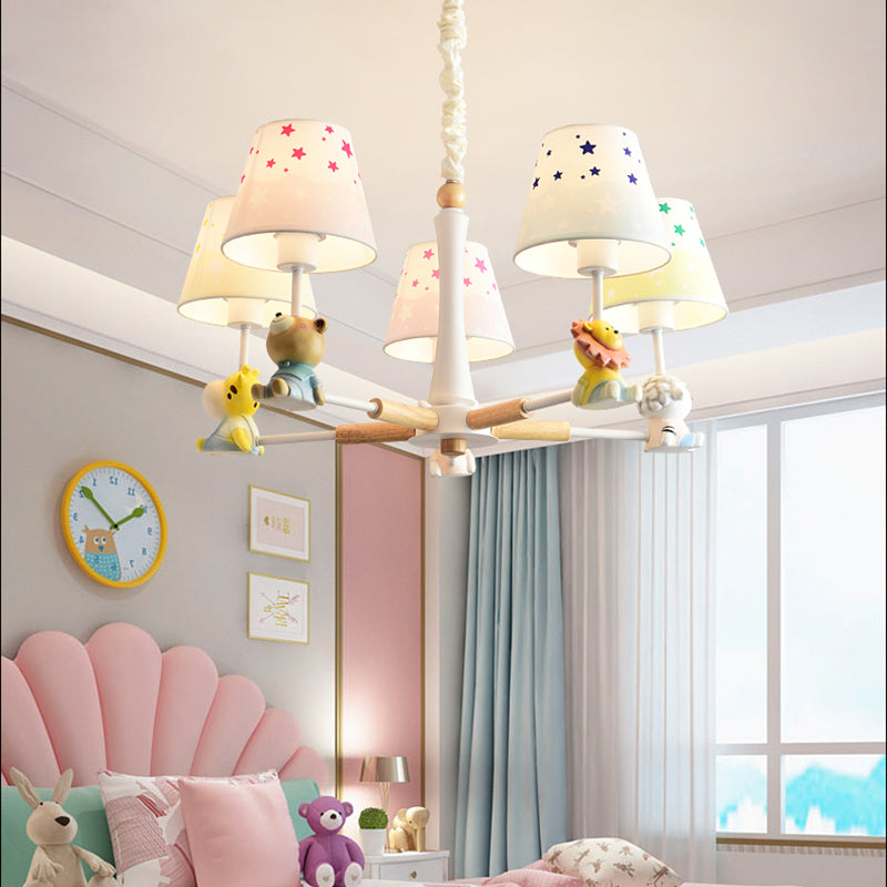 Cartoon Multi Color Hanging Lamp Fixture 5 Lights Metal Hanging Ceiling Lamp for Kid Bedroom Clearhalo 'Ceiling Lights' 'Chandeliers' Lighting' options 198977