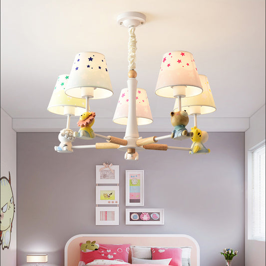 Cartoon Multi Color Hanging Lamp Fixture 5 Lights Metal Hanging Ceiling Lamp for Kid Bedroom Clearhalo 'Ceiling Lights' 'Chandeliers' Lighting' options 198978