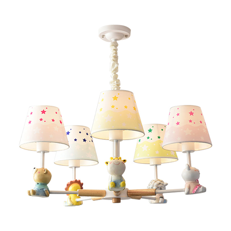 Cartoon Multi Color Hanging Lamp Fixture 5 Lights Metal Hanging Ceiling Lamp for Kid Bedroom Clearhalo 'Ceiling Lights' 'Chandeliers' Lighting' options 198979