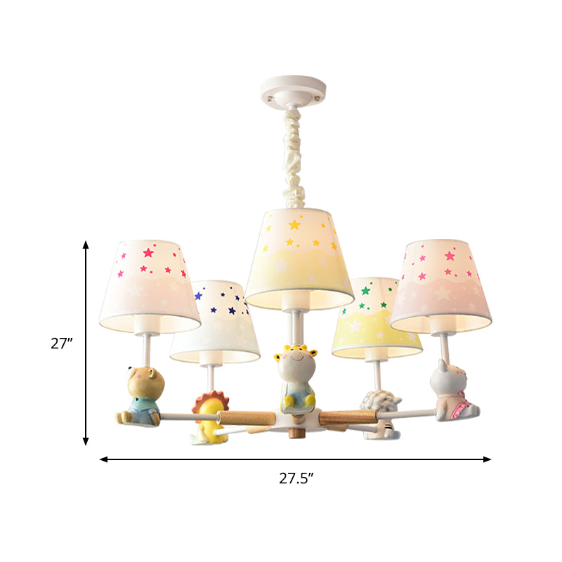 Cartoon Multi Color Hanging Lamp Fixture 5 Lights Metal Hanging Ceiling Lamp for Kid Bedroom Clearhalo 'Ceiling Lights' 'Chandeliers' Lighting' options 198980