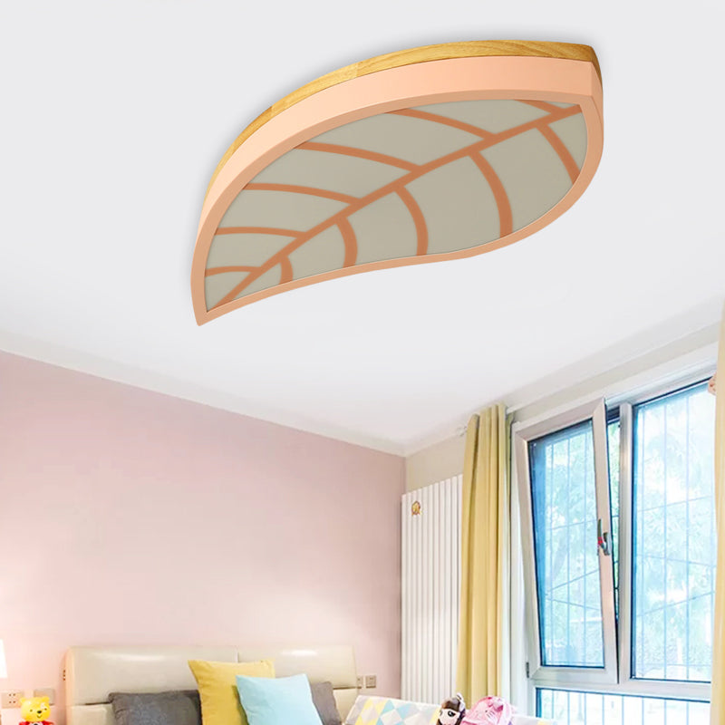 Metal Acrylic Leaf LED Flush Ceiling Light Cartoon Macaron Ceiling Lamp for Child Bedroom Clearhalo 'Ceiling Lights' 'Close To Ceiling Lights' 'Close to ceiling' 'Flush mount' Lighting' 199062