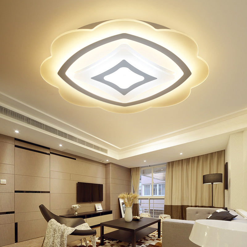 Modern Flower LED Ceiling Mount Light Acrylic Ceiling Fixture Light in White for Kid Bedroom Clearhalo 'Ceiling Lights' 'Close To Ceiling Lights' 'Close to ceiling' 'Flush mount' Lighting' 199086