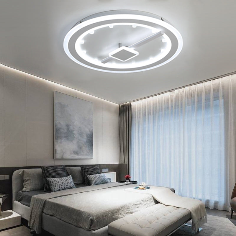 Creative Slim Panel Circle Flush Ceiling Light Acrylic Whit LED Ceiling Lamp for Dining Room Clearhalo 'Ceiling Lights' 'Close To Ceiling Lights' 'Close to ceiling' 'Flush mount' Lighting' 199105