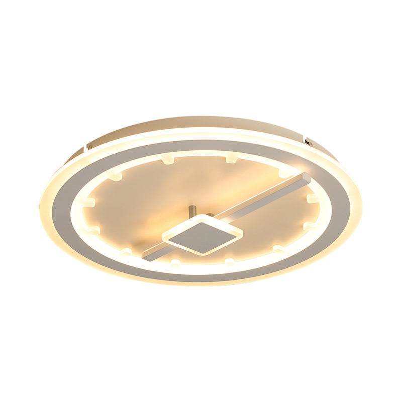 Creative Slim Panel Circle Flush Ceiling Light Acrylic Whit LED Ceiling Lamp for Dining Room Clearhalo 'Ceiling Lights' 'Close To Ceiling Lights' 'Close to ceiling' 'Flush mount' Lighting' 199106