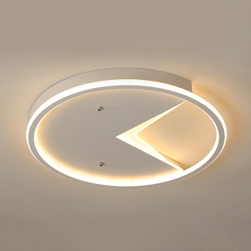 Creative Slim Panel Circle Flush Ceiling Light Acrylic Whit LED Ceiling Lamp for Dining Room White B Clearhalo 'Ceiling Lights' 'Close To Ceiling Lights' 'Close to ceiling' 'Flush mount' Lighting' 199108