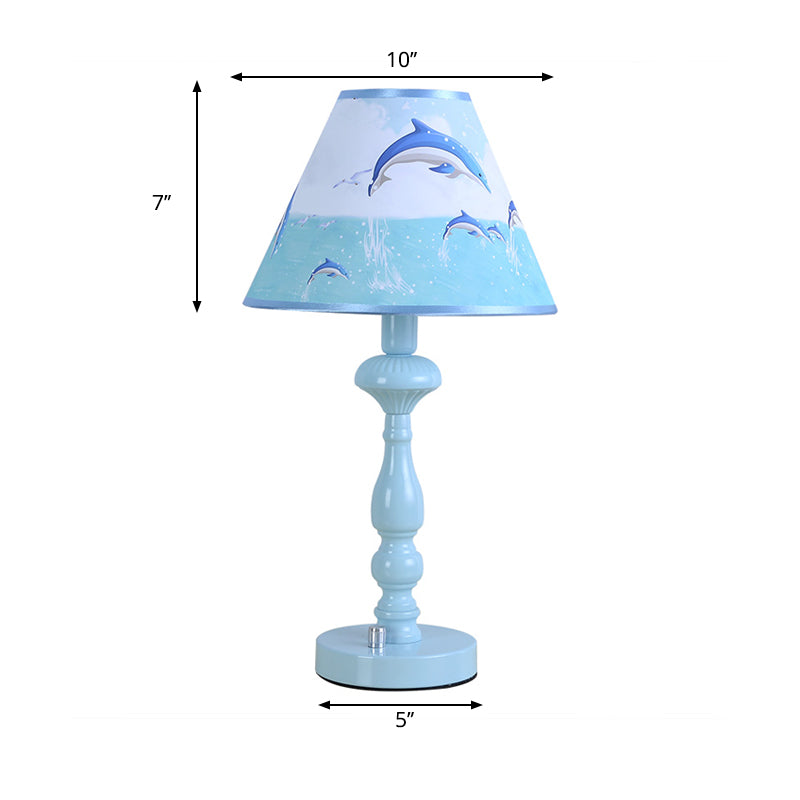 One Light Dolphin Desk Light Contemporary Metal Reading Light in Blue for Kid Bedroom Clearhalo 'Lamps' 'Table Lamps' Lighting' 199119