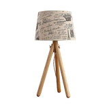 One Bulb Tapered Shade Desk Light with Tripod Modern Wood Reading Light in Beige for Hotel Clearhalo 'Lamps' 'Table Lamps' Lighting' 199201