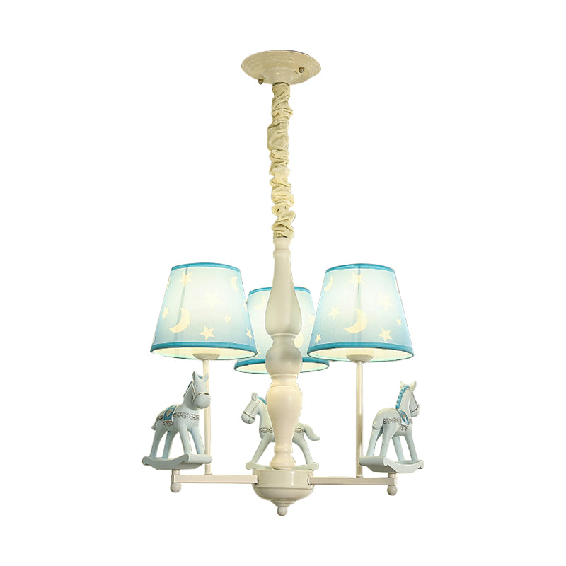 Modern Style Horse Hanging Lamp with Star Fabric Hanging Chandelier for Nursing Room Clearhalo 'Ceiling Lights' 'Chandeliers' Lighting' options 199263