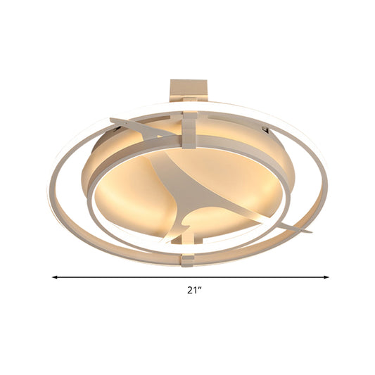 Kangaroo Baby Bedroom Ceiling Fixture Acrylic Metal Cartoon LED Flush Ceiling Light in White Clearhalo 'Ceiling Lights' 'Close To Ceiling Lights' 'Close to ceiling' 'Flush mount' Lighting' 199281