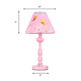 Pink Tapered Shade Desk Light One Head Modern Stylish Fabric Study Light for Girls Bedroom Clearhalo 'Lamps' 'Table Lamps' Lighting' 199289