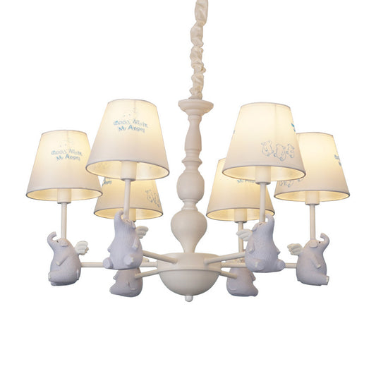 Contemporary 5/6 Lights Ceiling Light Animal Fabric and Metal Hanging Chandelier for Child Bedroom Clearhalo 'Ceiling Lights' 'Chandeliers' Lighting' options 199303