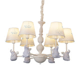 Contemporary 5/6 Lights Ceiling Light Animal Fabric and Metal Hanging Chandelier for Child Bedroom Clearhalo 'Ceiling Lights' 'Chandeliers' Lighting' options 199303