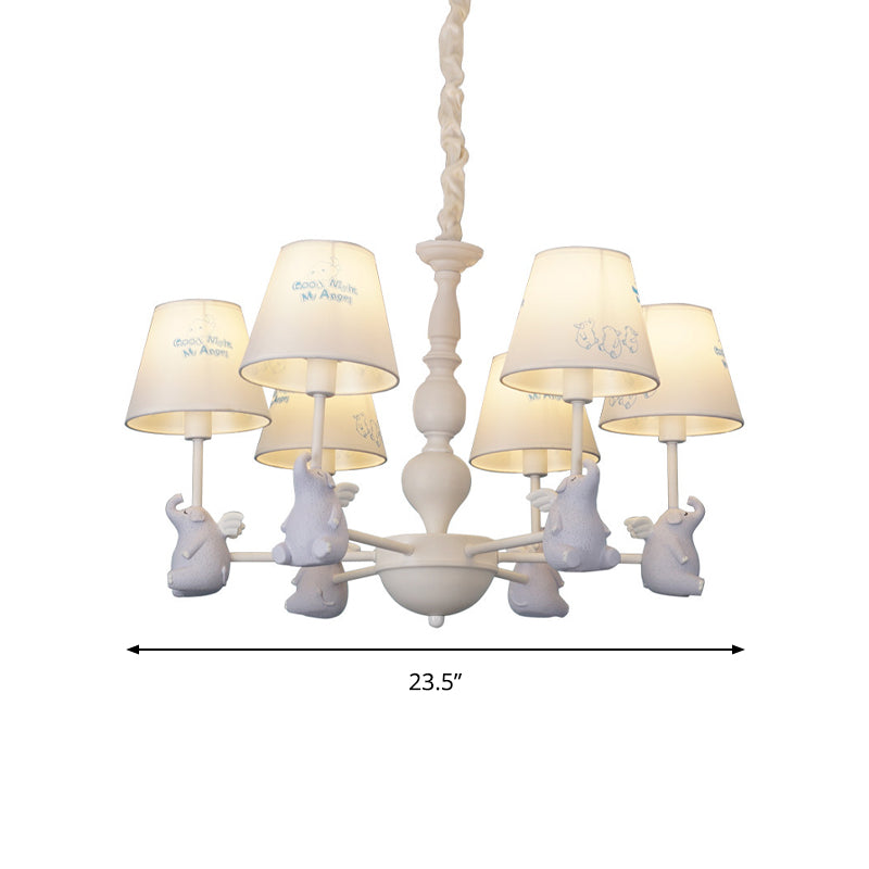 Contemporary 5/6 Lights Ceiling Light Animal Fabric and Metal Hanging Chandelier for Child Bedroom Clearhalo 'Ceiling Lights' 'Chandeliers' Lighting' options 199304