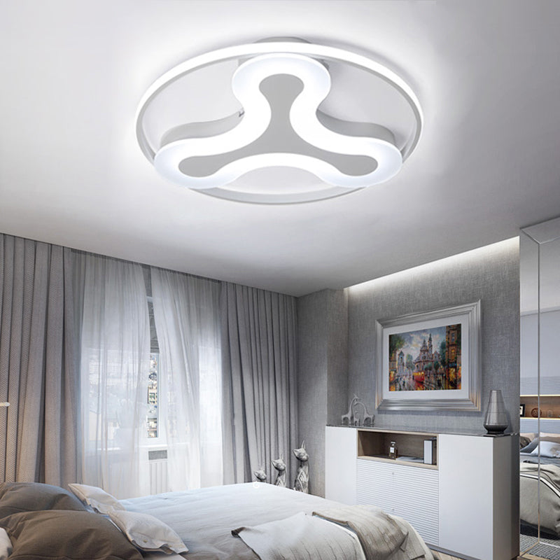 Acrylic Y-Shaped Flush Ceiling Light Modern Stylish LED Ceiling Lamp in White for Foyer Hotel White Clearhalo 'Ceiling Lights' 'Close To Ceiling Lights' 'Close to ceiling' 'Flush mount' Lighting' 199414