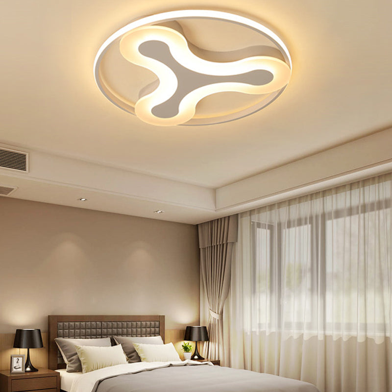 Acrylic Y-Shaped Flush Ceiling Light Modern Stylish LED Ceiling Lamp in White for Foyer Hotel Clearhalo 'Ceiling Lights' 'Close To Ceiling Lights' 'Close to ceiling' 'Flush mount' Lighting' 199415