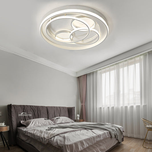 Living Room Ring LED Flushmount Light Acrylic Contemporary White Ceiling Lamp White Clearhalo 'Ceiling Lights' 'Close To Ceiling Lights' 'Close to ceiling' 'Flush mount' Lighting' 199436