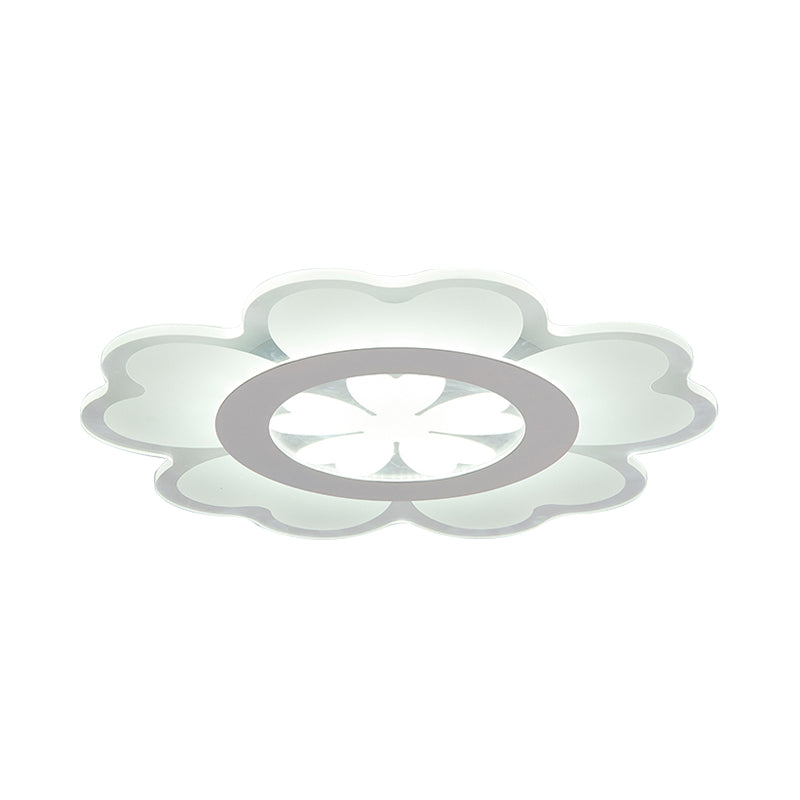 Creative Heart Shaped Petal Ceiling Light Acrylic White LED Flush Mount Light for Kid Bedroom Clearhalo 'Ceiling Lights' 'Close To Ceiling Lights' 'Close to ceiling' 'Flush mount' Lighting' 199511