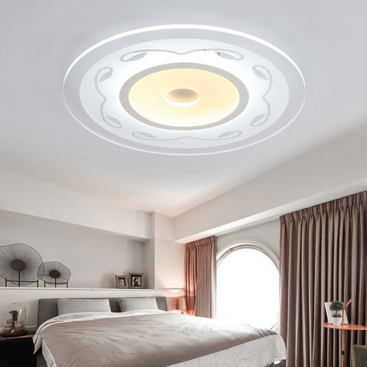 Acrylic Flower Shape Ceiling Mount Light Child Bedroom Modern Stylish Ceiling Lamp in White White Warm Clearhalo 'Ceiling Lights' 'Close To Ceiling Lights' 'Close to ceiling' 'Flush mount' Lighting' 199764