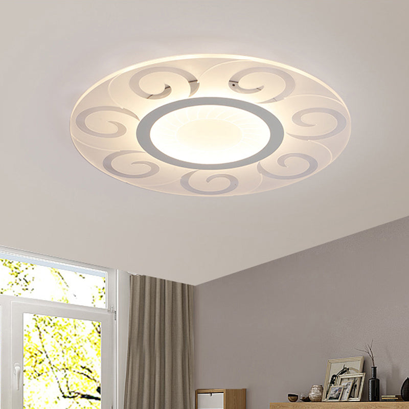 Acrylic Blossom LED Flush Mount Light Nordic Style Modern Ceiling Lamp in White for Study Room Clearhalo 'Ceiling Lights' 'Close To Ceiling Lights' 'Close to ceiling' 'Flush mount' Lighting' 199782