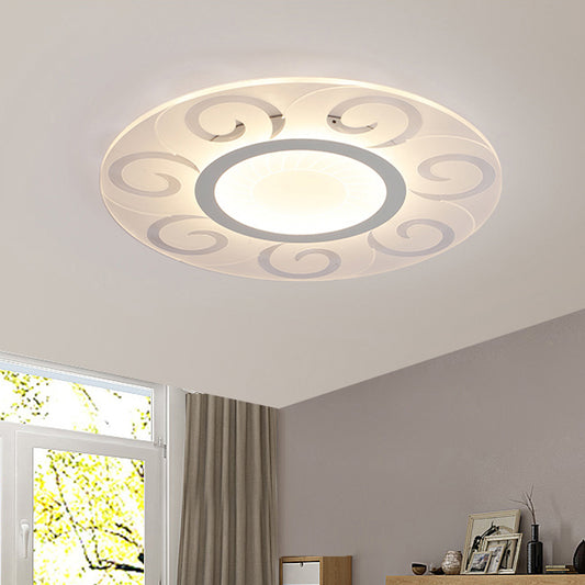 Acrylic Blossom LED Flush Mount Light Nordic Style Modern Ceiling Lamp in White for Study Room Clearhalo 'Ceiling Lights' 'Close To Ceiling Lights' 'Close to ceiling' 'Flush mount' Lighting' 199782