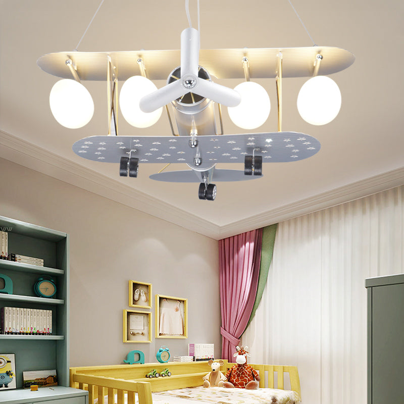 White Airplane Hanging Light Fixtures Modern Metal Hanging Chandelier for Kindergarten 5 White Clearhalo 'Ceiling Lights' 'Chandeliers' Lighting' options 199791_ec97c366-200e-45eb-bcac-5960146589cd