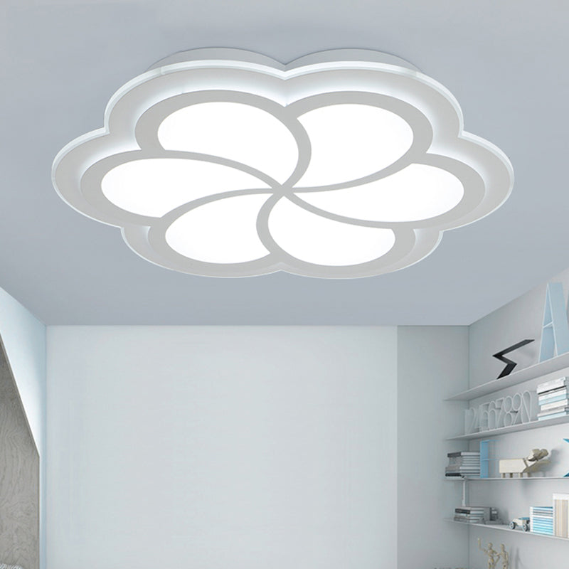 Kids Blossom Shaped Flush Mount Light Acrylic LED Ceiling Lamp in White for Balcony Porch White White Clearhalo 'Ceiling Lights' 'Close To Ceiling Lights' 'Close to ceiling' 'Flush mount' Lighting' 199832